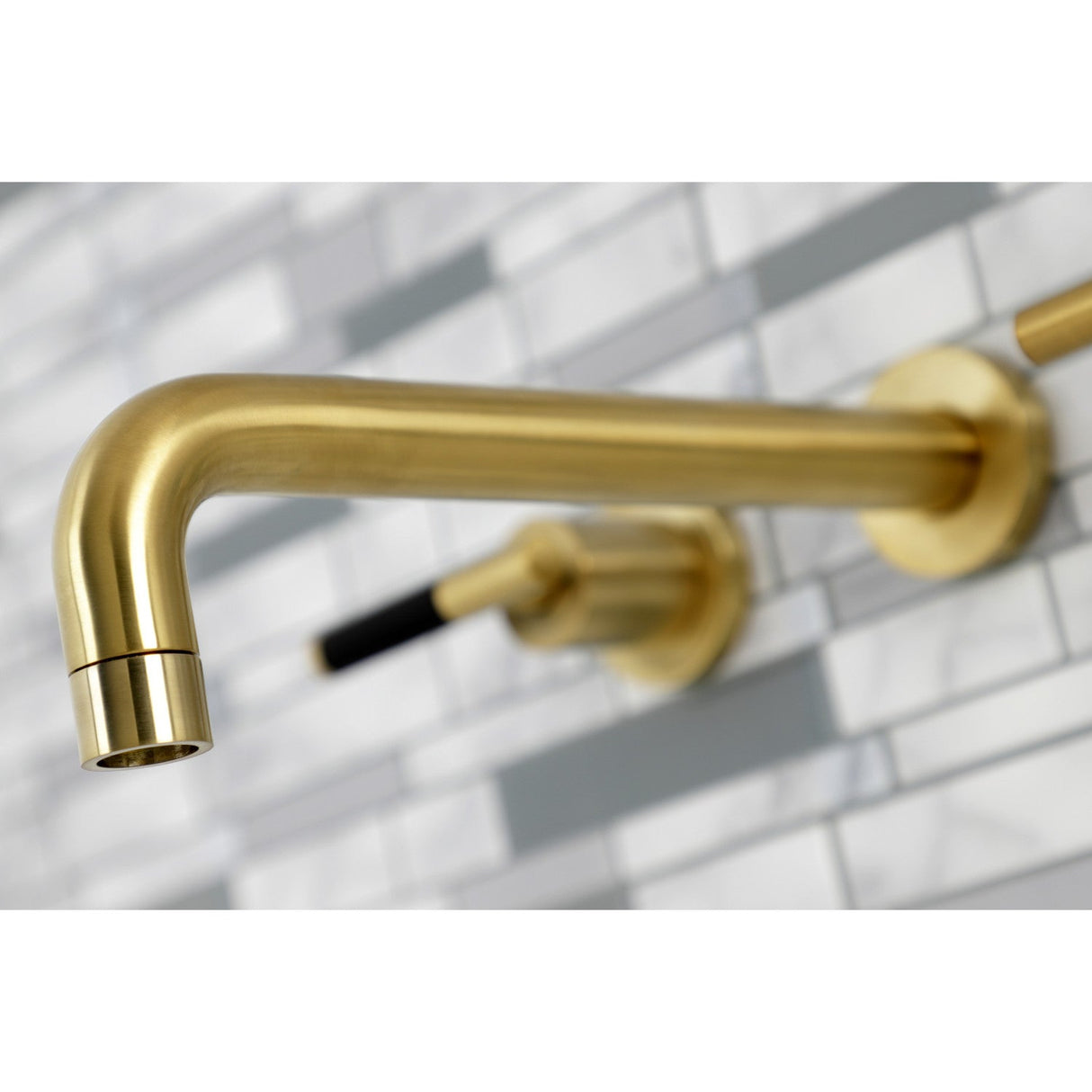 Kaiser KS8027CKL Two-Handle 3-Hole Wall Mount Roman Tub Faucet, Brushed Brass