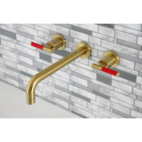 Kaiser KS8027CKL Two-Handle 3-Hole Wall Mount Roman Tub Faucet, Brushed Brass