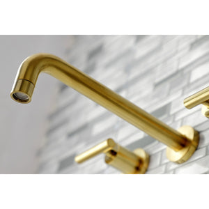 Manhattan KS8027CML Two-Handle 3-Hole Wall Mount Roman Tub Faucet, Brushed Brass