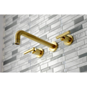 Manhattan KS8027CML Two-Handle 3-Hole Wall Mount Roman Tub Faucet, Brushed Brass