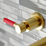 Kaiser KS8027DKL Two-Handle 3-Hole Wall Mount Roman Tub Faucet, Brushed Brass