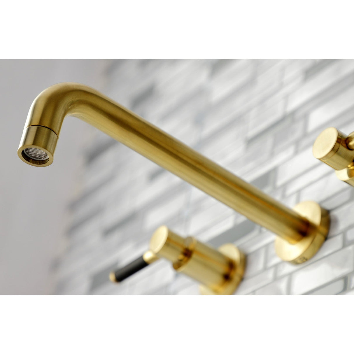 Kaiser KS8027DKL Two-Handle 3-Hole Wall Mount Roman Tub Faucet, Brushed Brass