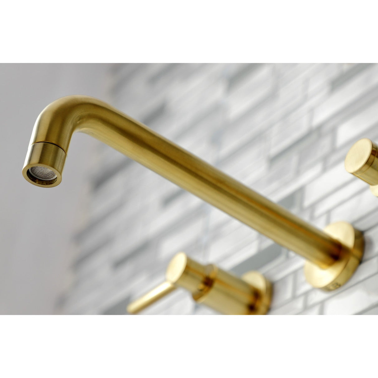 Concord KS8027DL Two-Handle 3-Hole Wall Mount Roman Tub Faucet, Brushed Brass