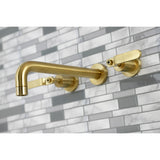 Whitaker KS8027KL Two-Handle 3-Hole Wall Mount Roman Tub Faucet, Brushed Brass
