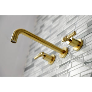 Milano KS8027ML Two-Handle 3-Hole Wall Mount Roman Tub Faucet, Brushed Brass