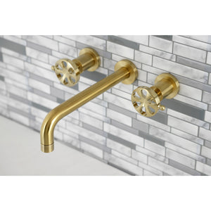 Belknap KS8027RX Two-Handle 3-Hole Wall Mount Roman Tub Faucet, Brushed Brass