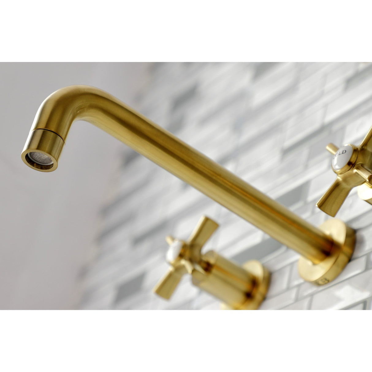 Millennium KS8027ZX Two-Handle 3-Hole Wall Mount Roman Tub Faucet, Brushed Brass