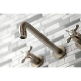 Essex KS8028BEX Two-Handle 3-Hole Wall Mount Roman Tub Faucet, Brushed Nickel