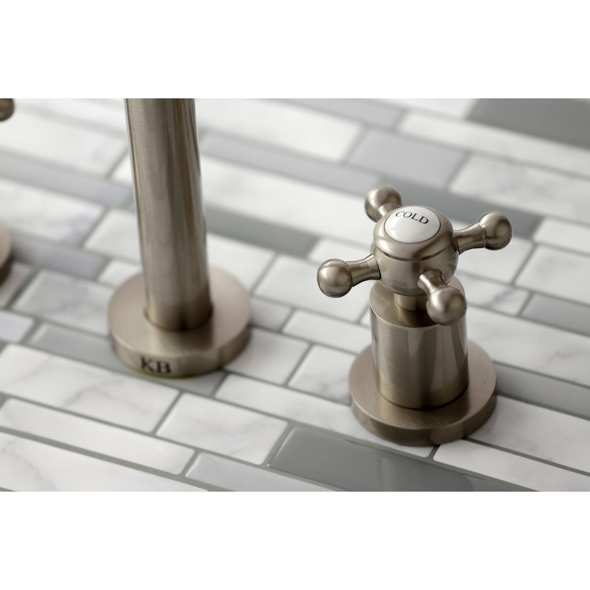 Metropolitan KS8028BX Two-Handle 3-Hole Wall Mount Roman Tub Faucet, Brushed Nickel