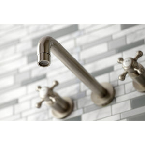 Metropolitan KS8028BX Two-Handle 3-Hole Wall Mount Roman Tub Faucet, Brushed Nickel