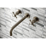 Metropolitan KS8028BX Two-Handle 3-Hole Wall Mount Roman Tub Faucet, Brushed Nickel
