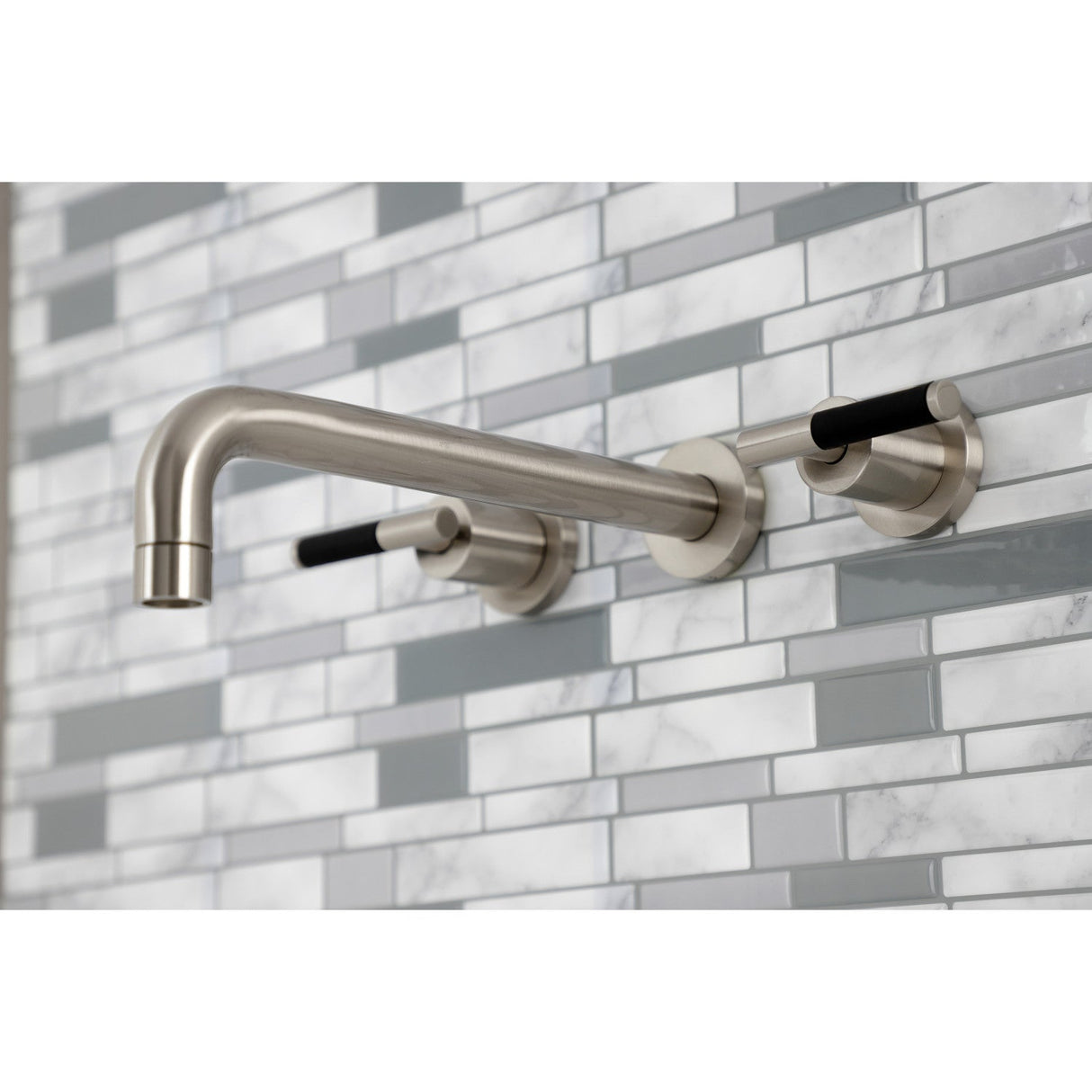 Kaiser KS8028CKL Two-Handle 3-Hole Wall Mount Roman Tub Faucet, Brushed Nickel