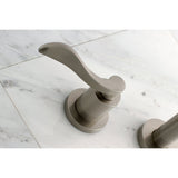NuWave KS8028DFL Two-Handle 3-Hole Wall Mount Roman Tub Faucet, Brushed Nickel