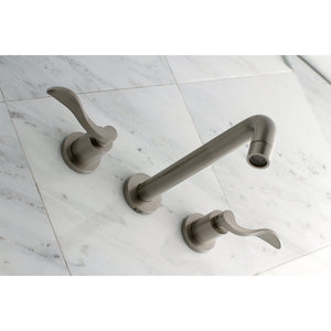 NuWave KS8028DFL Two-Handle 3-Hole Wall Mount Roman Tub Faucet, Brushed Nickel