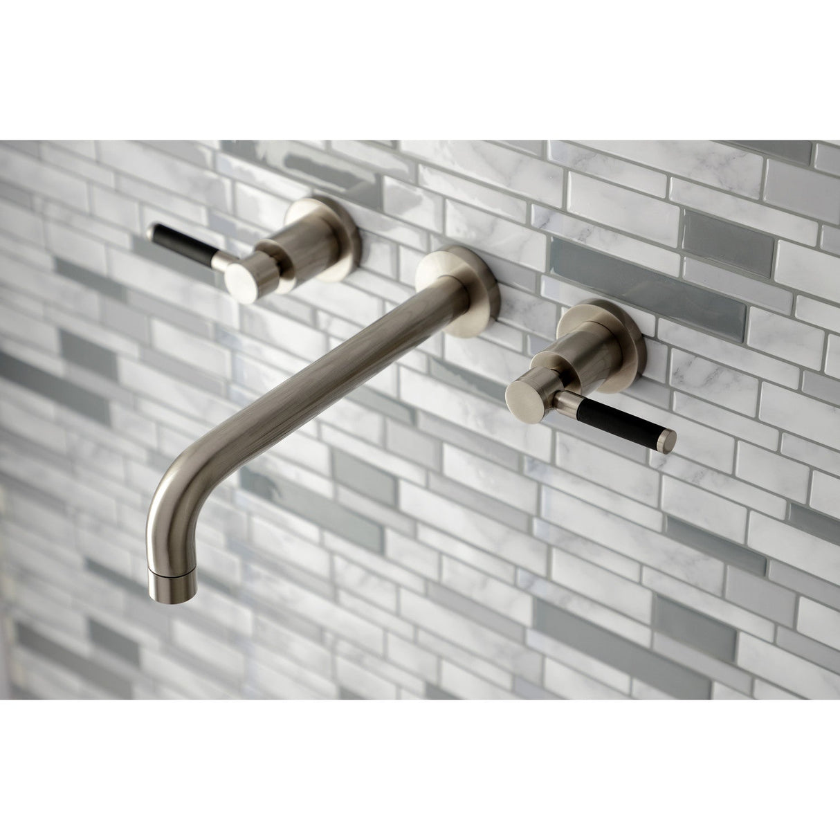 Kaiser KS8028DKL Two-Handle 3-Hole Wall Mount Roman Tub Faucet, Brushed Nickel