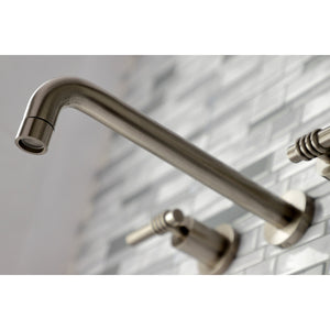 Milano KS8028ML Two-Handle 3-Hole Wall Mount Roman Tub Faucet, Brushed Nickel