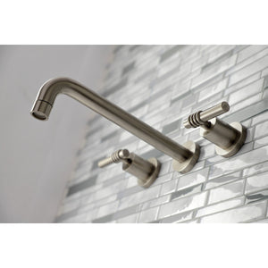Milano KS8028ML Two-Handle 3-Hole Wall Mount Roman Tub Faucet, Brushed Nickel