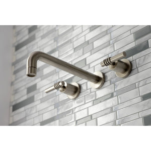 Milano KS8028ML Two-Handle 3-Hole Wall Mount Roman Tub Faucet, Brushed Nickel