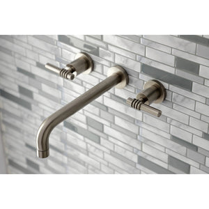 Milano KS8028ML Two-Handle 3-Hole Wall Mount Roman Tub Faucet, Brushed Nickel