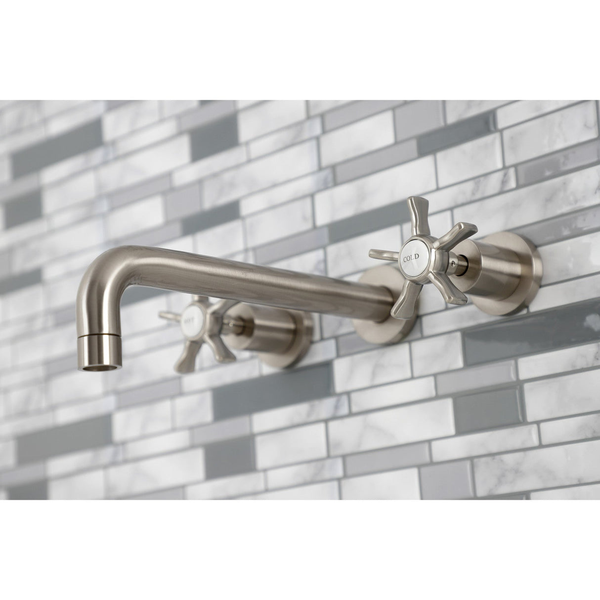 Hamilton KS8028NX Two-Handle 3-Hole Wall Mount Roman Tub Faucet, Brushed Nickel