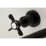 Essex KS8040BEX Two-Handle 3-Hole Wall Mount Roman Tub Faucet, Matte Black