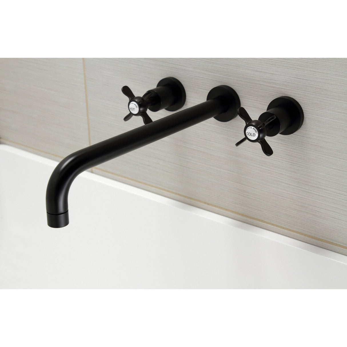Essex KS8040BEX Two-Handle 3-Hole Wall Mount Roman Tub Faucet, Matte Black
