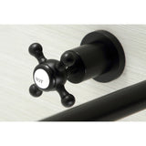 Metropolitan KS8040BX Two-Handle 3-Hole Wall Mount Roman Tub Faucet, Matte Black