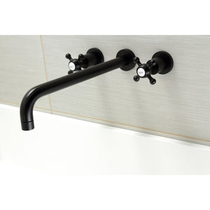 Metropolitan KS8040BX Two-Handle 3-Hole Wall Mount Roman Tub Faucet, Matte Black