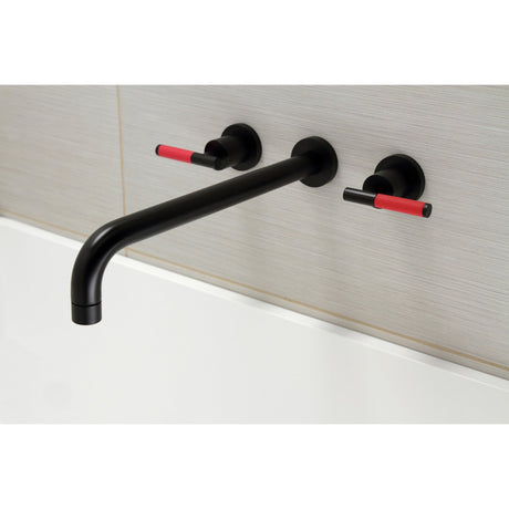 Kaiser KS8040CKL Two-Handle 3-Hole Wall Mount Roman Tub Faucet, Matte Black