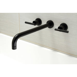 Kaiser KS8040CKL Two-Handle 3-Hole Wall Mount Roman Tub Faucet, Matte Black