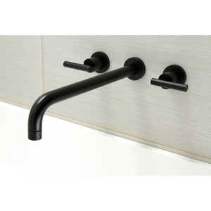 Manhattan KS8040CML Two-Handle 3-Hole Wall Mount Roman Tub Faucet, Matte Black