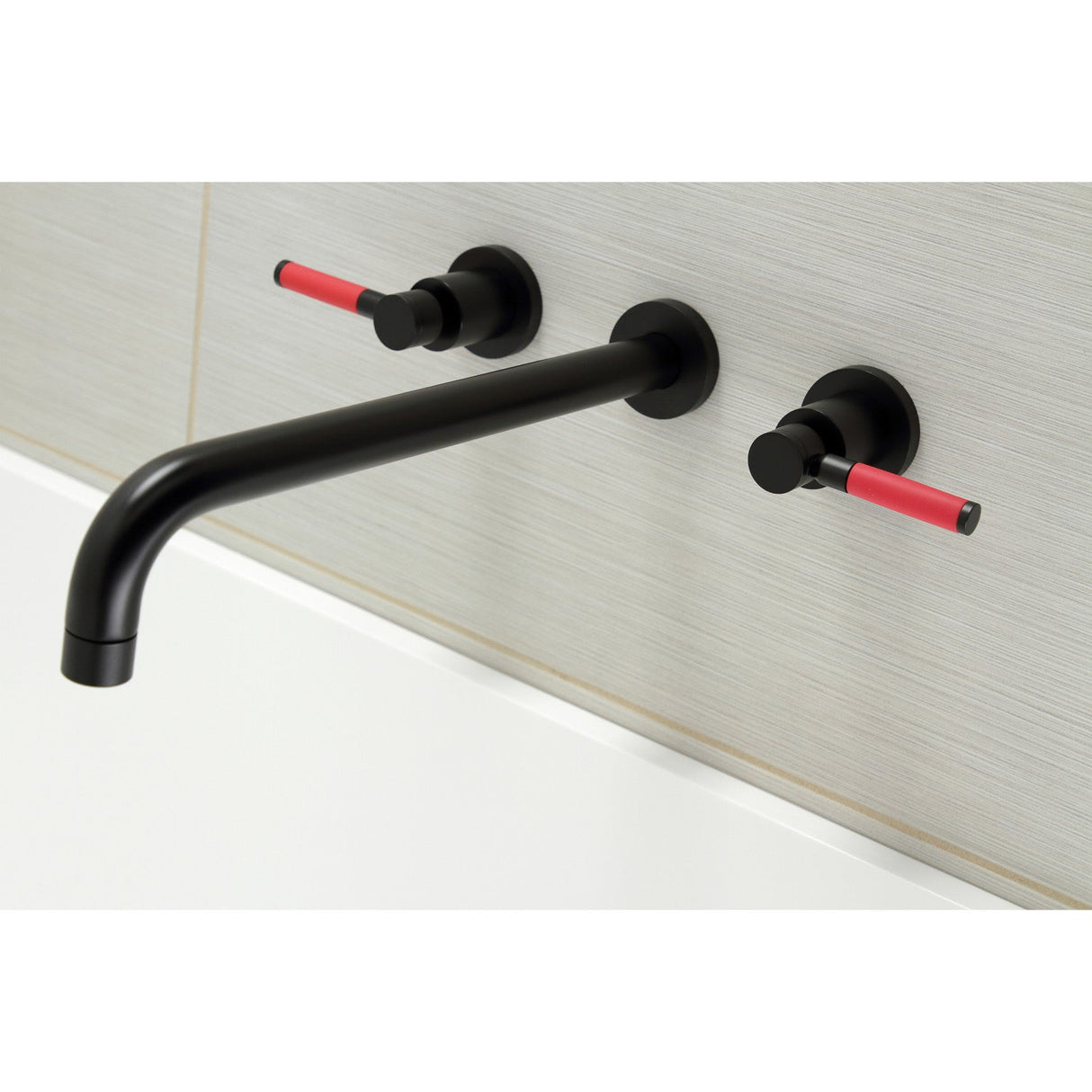 Kaiser KS8040DKL Two-Handle 3-Hole Wall Mount Roman Tub Faucet, Matte Black