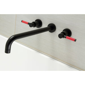 Kaiser KS8040DKL Two-Handle 3-Hole Wall Mount Roman Tub Faucet, Matte Black