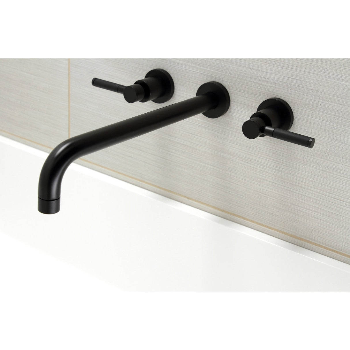 Kaiser KS8040DKL Two-Handle 3-Hole Wall Mount Roman Tub Faucet, Matte Black