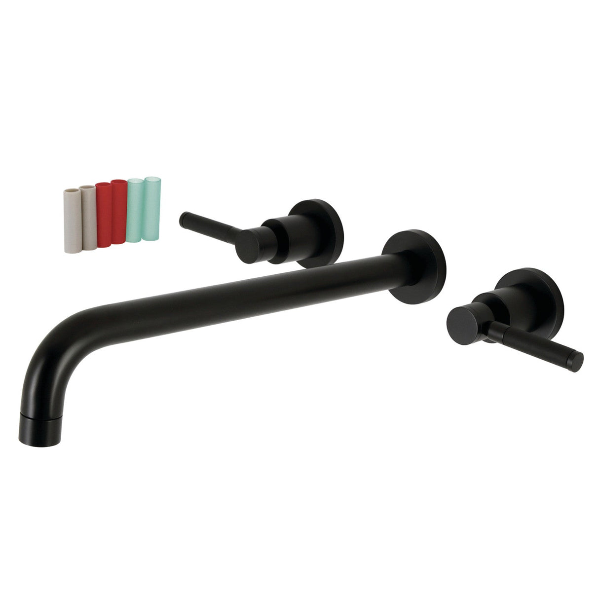 Kaiser KS8040DKL Two-Handle 3-Hole Wall Mount Roman Tub Faucet, Matte Black