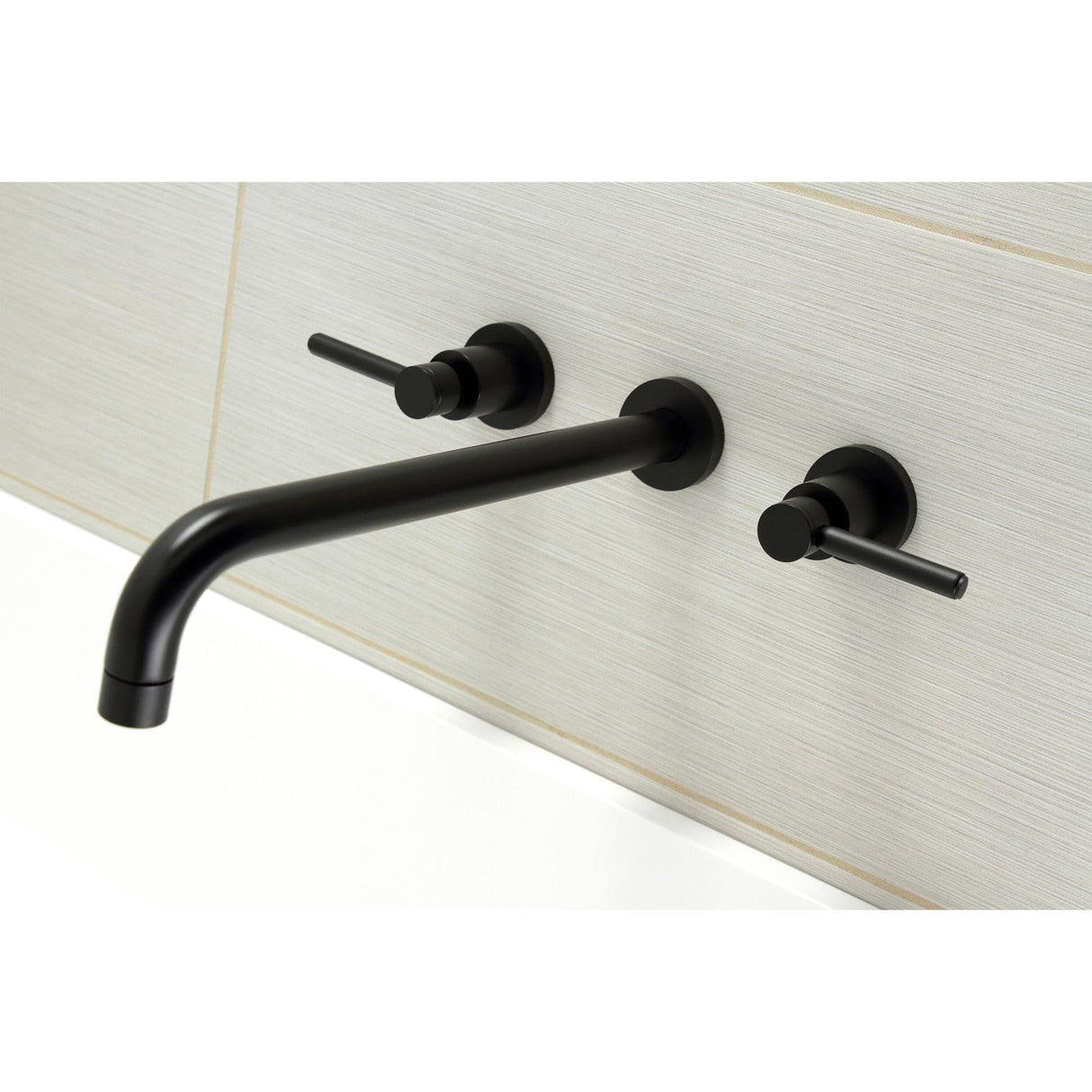 Concord KS8040DL Two-Handle 3-Hole Wall Mount Roman Tub Faucet, Matte Black
