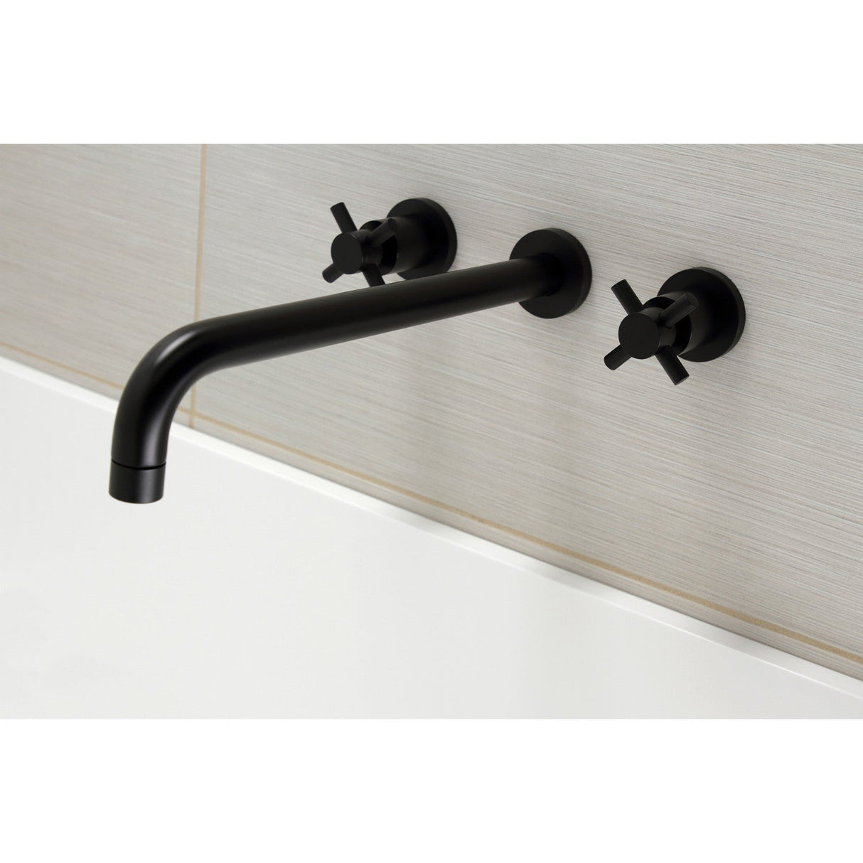 Concord KS8040DX Two-Handle 3-Hole Wall Mount Roman Tub Faucet, Matte Black