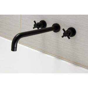 Concord KS8040DX Two-Handle 3-Hole Wall Mount Roman Tub Faucet, Matte Black