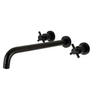 Concord KS8040DX Two-Handle 3-Hole Wall Mount Roman Tub Faucet, Matte Black