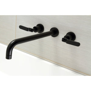 Whitaker KS8040KL Two-Handle 3-Hole Wall Mount Roman Tub Faucet, Matte Black