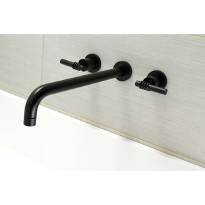 Milano KS8040ML Two-Handle 3-Hole Wall Mount Roman Tub Faucet, Matte Black