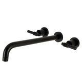 Milano KS8040ML Two-Handle 3-Hole Wall Mount Roman Tub Faucet, Matte Black