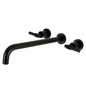 Milano KS8040ML Two-Handle 3-Hole Wall Mount Roman Tub Faucet, Matte Black