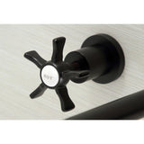 Hamilton KS8040NX Two-Handle 3-Hole Wall Mount Roman Tub Faucet, Matte Black