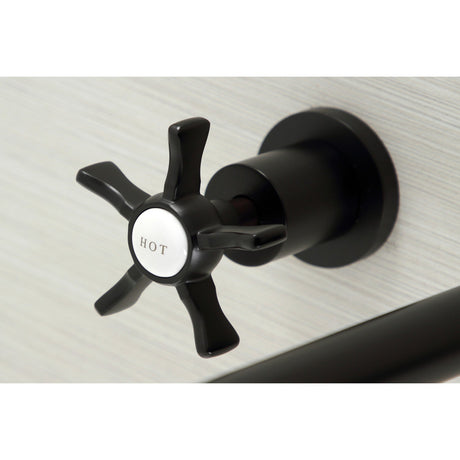 Hamilton KS8040NX Two-Handle 3-Hole Wall Mount Roman Tub Faucet, Matte Black