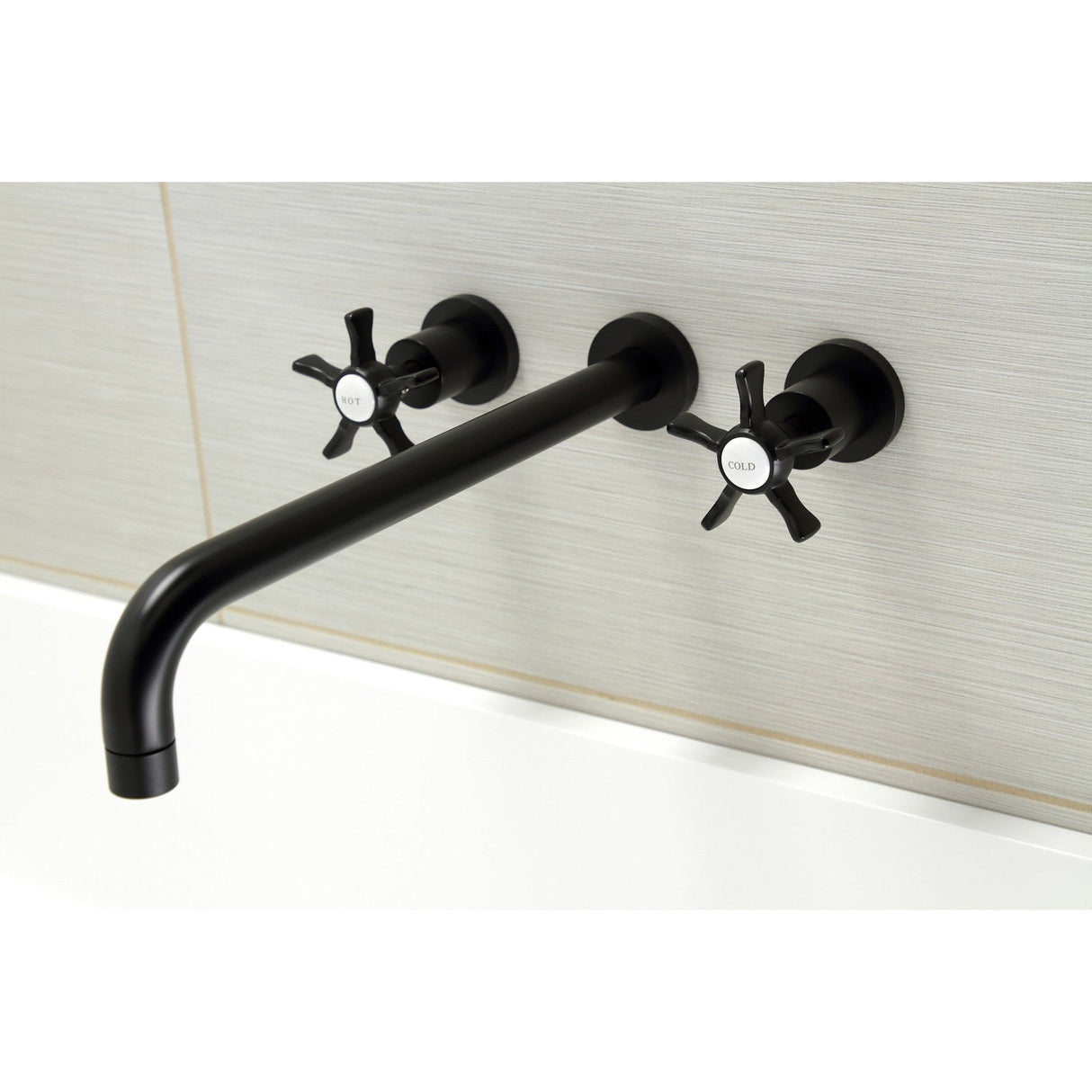 Hamilton KS8040NX Two-Handle 3-Hole Wall Mount Roman Tub Faucet, Matte Black