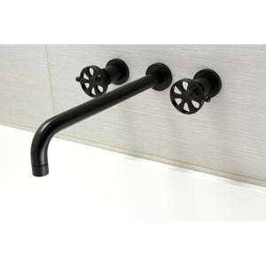 Belknap KS8040RX Two-Handle 3-Hole Wall Mount Roman Tub Faucet, Matte Black