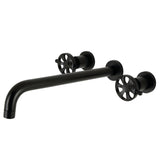 Belknap KS8040RX Two-Handle 3-Hole Wall Mount Roman Tub Faucet, Matte Black