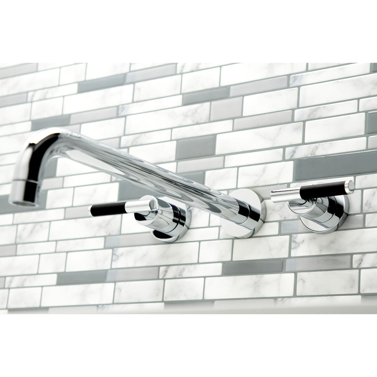 Kaiser KS8041CKL Two-Handle 3-Hole Wall Mount Roman Tub Faucet, Polished Chrome