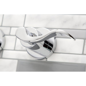NuWave KS8041DFL Two-Handle 3-Hole Wall Mount Roman Tub Faucet, Polished Chrome